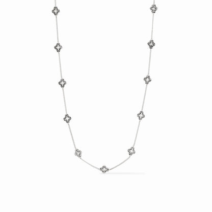 Florentine Demi Delicate Station Necklace - Silver