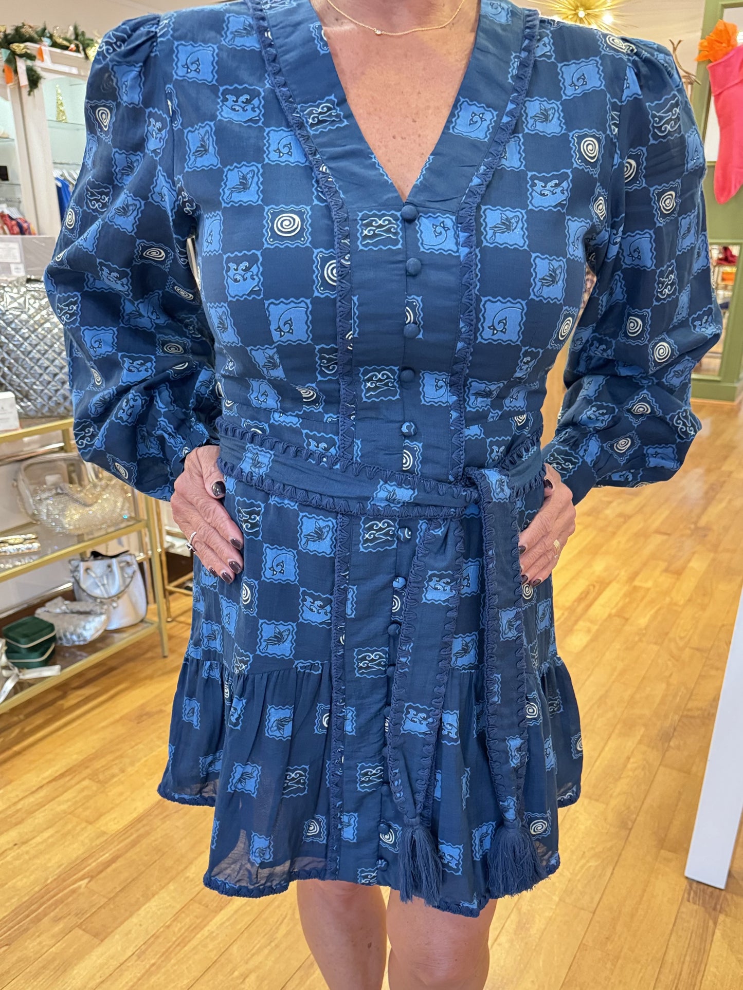 Emma Dress - Blue Block