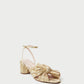 Dahlia Gold Pleated Bow Heel