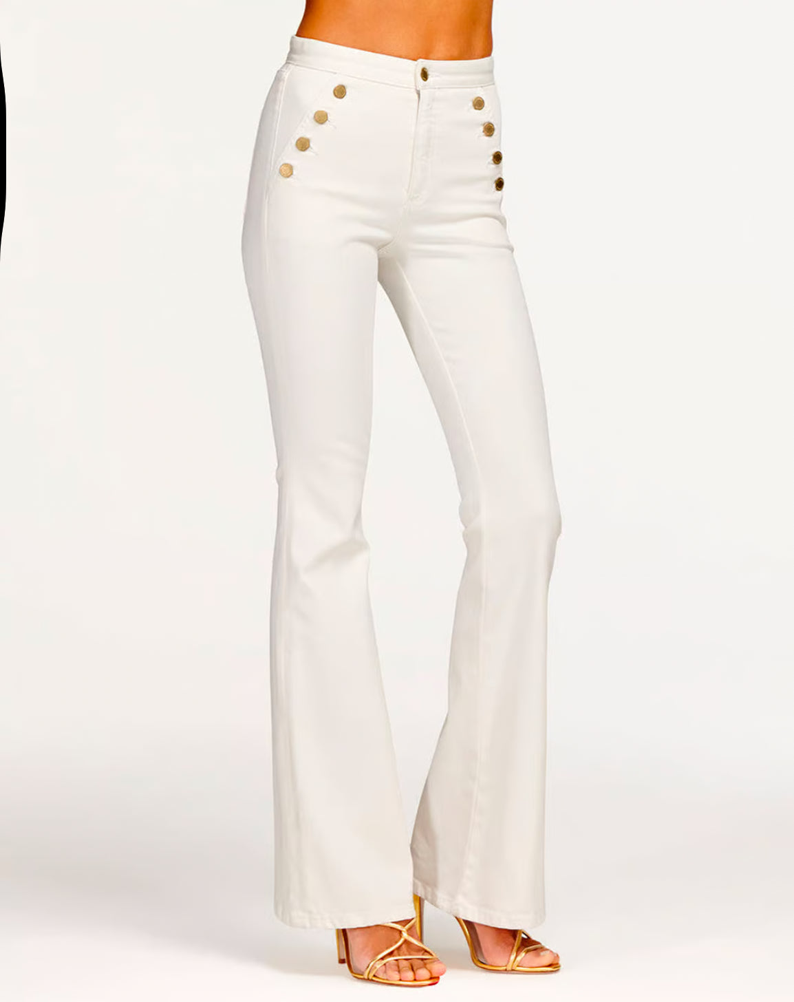 Helena High Rise Flare Jean - White