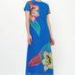 Short Sleeve Shift Maxi - Hibiscus Blue