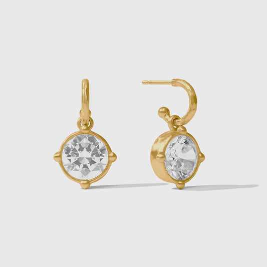 Honeybee Hoop & Charm Earring - Cubic Zirconia
