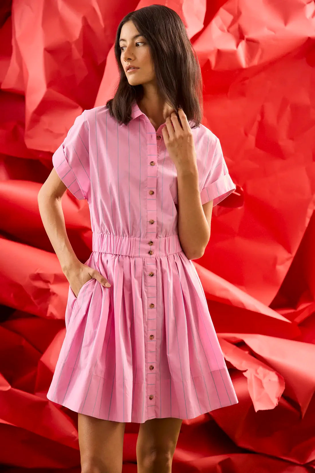 Howard Dress - Watermelon Stripe