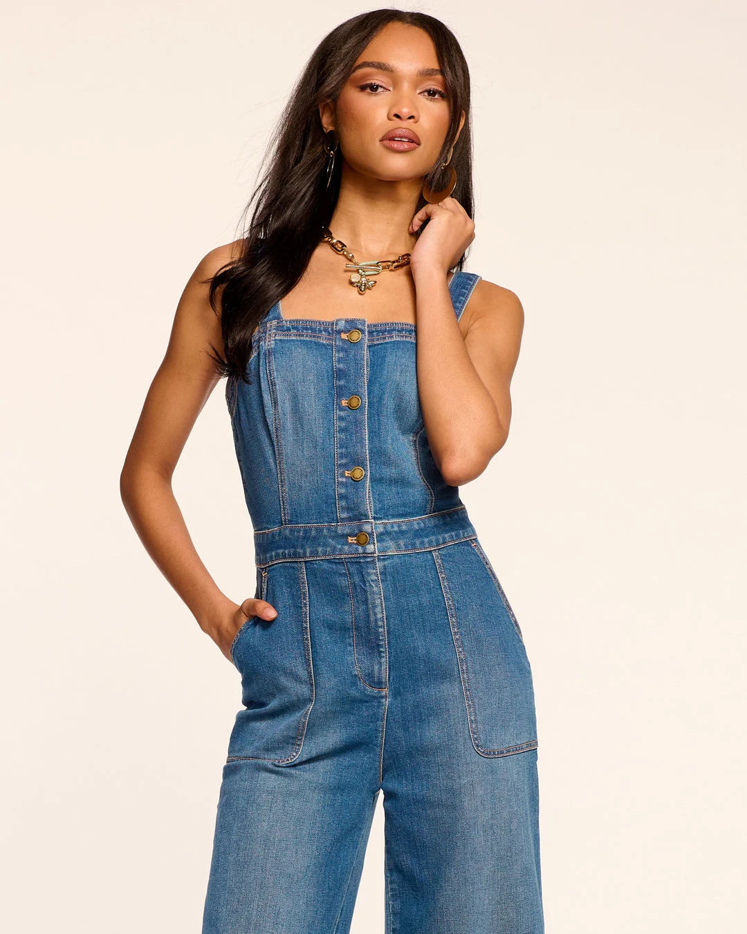 Brinkley Jumpsuit - Medium Wash