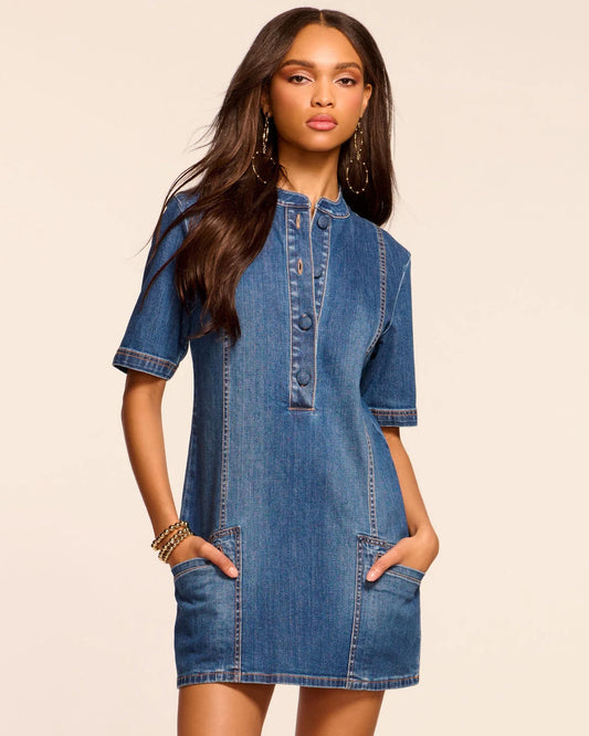 Skylar Dress - Medium Wash Denim