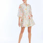 Valencia Mini Dress - Ivory/Floral