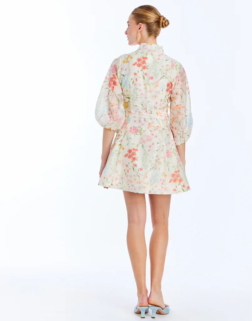 Valencia Mini Dress - Ivory/Floral