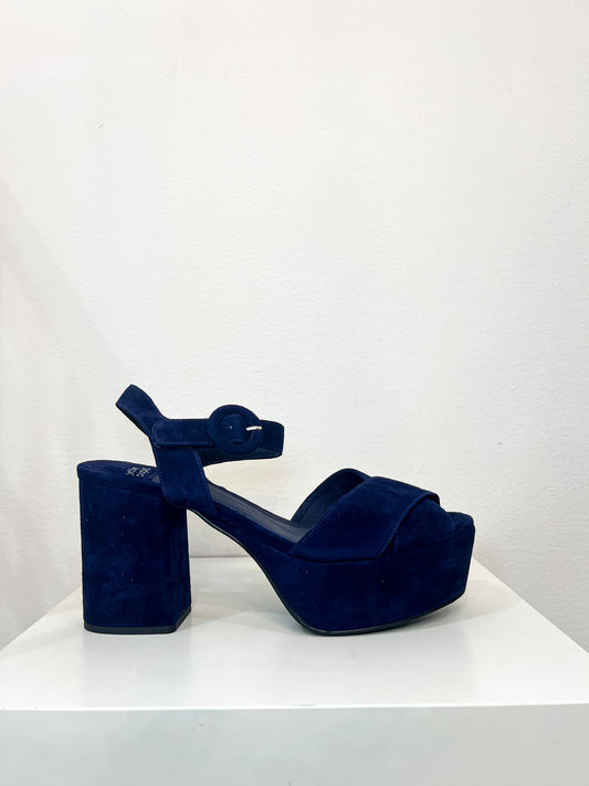 Determined Heel in Navy Suede