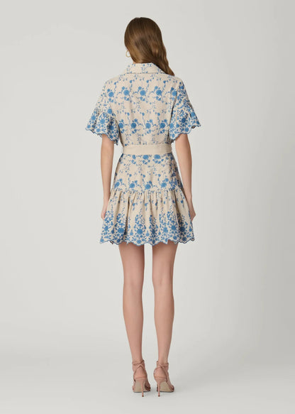 Lima Dress - Flax/Powder Blue