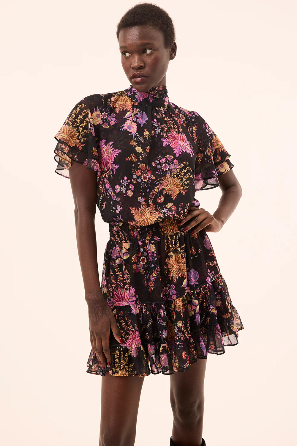 Saffie Dress - Dusted Clister Chiffon