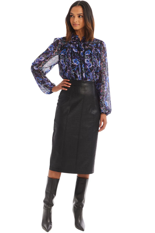 Amelia Midi Skirt - Black