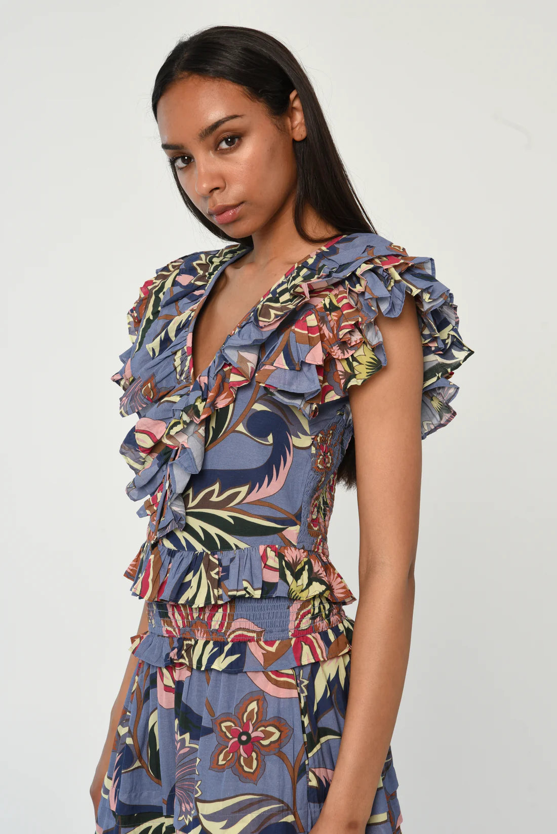 Carmella Top - Waltz Of Flowers Print