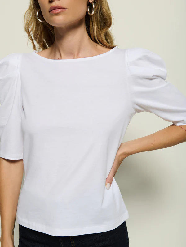 Emery Boat Neck Top - White