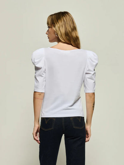 Emery Boat Neck Top - White