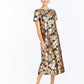 Adria Midi Dress - Navy/Gold