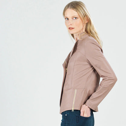 Liquid Leather Signature Jacket - Taupe