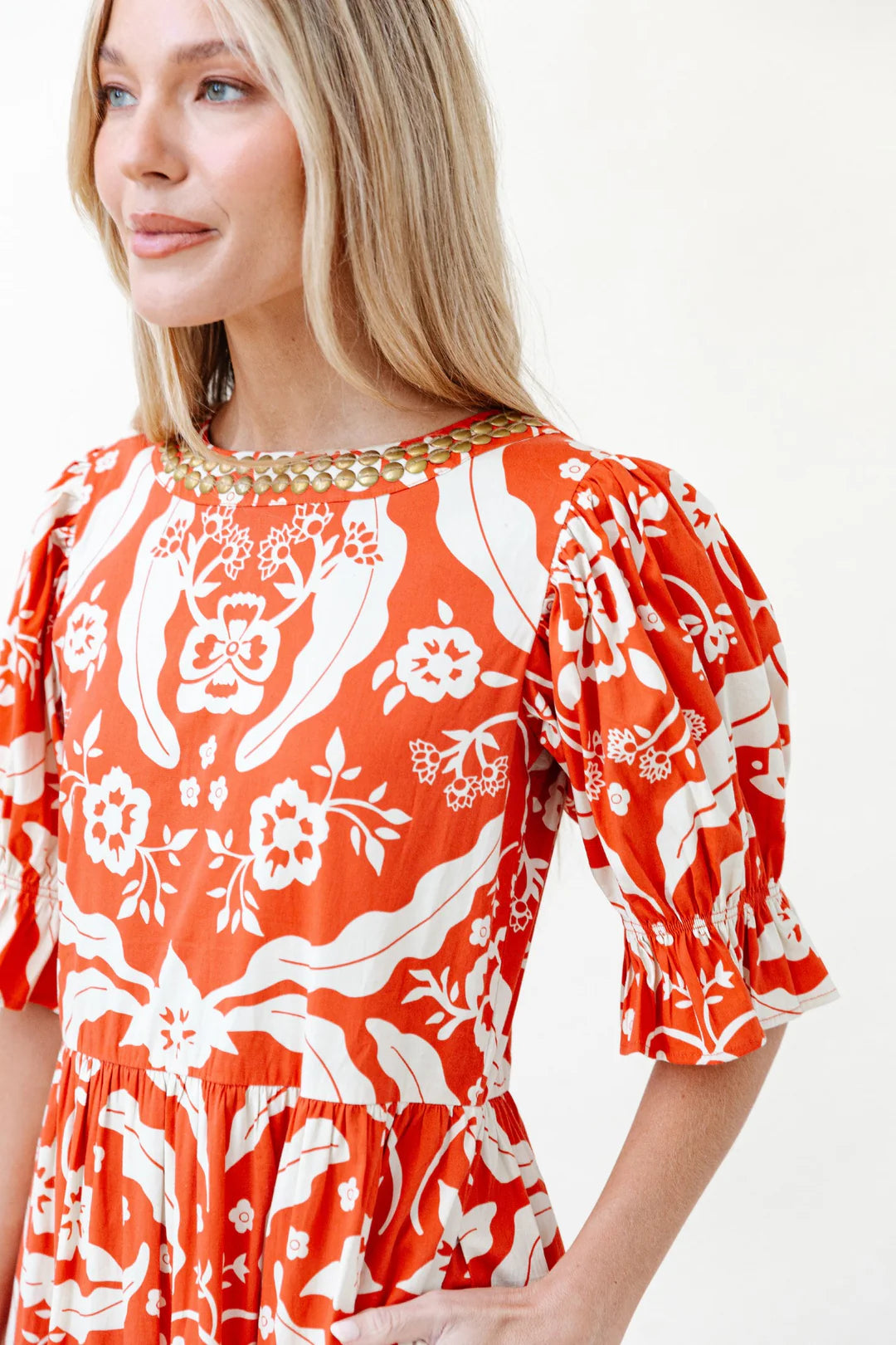 Michola Dress - Pumpkin Brocade