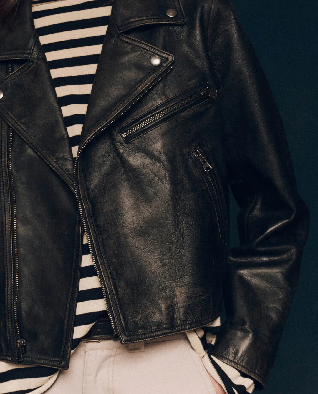 Perfect Leather Jacket-Worn Black