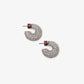 Le Hoop Pave Earrings - Clear/ Rhodium