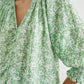 Mariah Top - Green Texture Floral