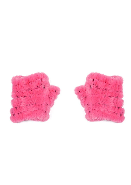Mandy Faux Fur Mittens -  Hot Pink