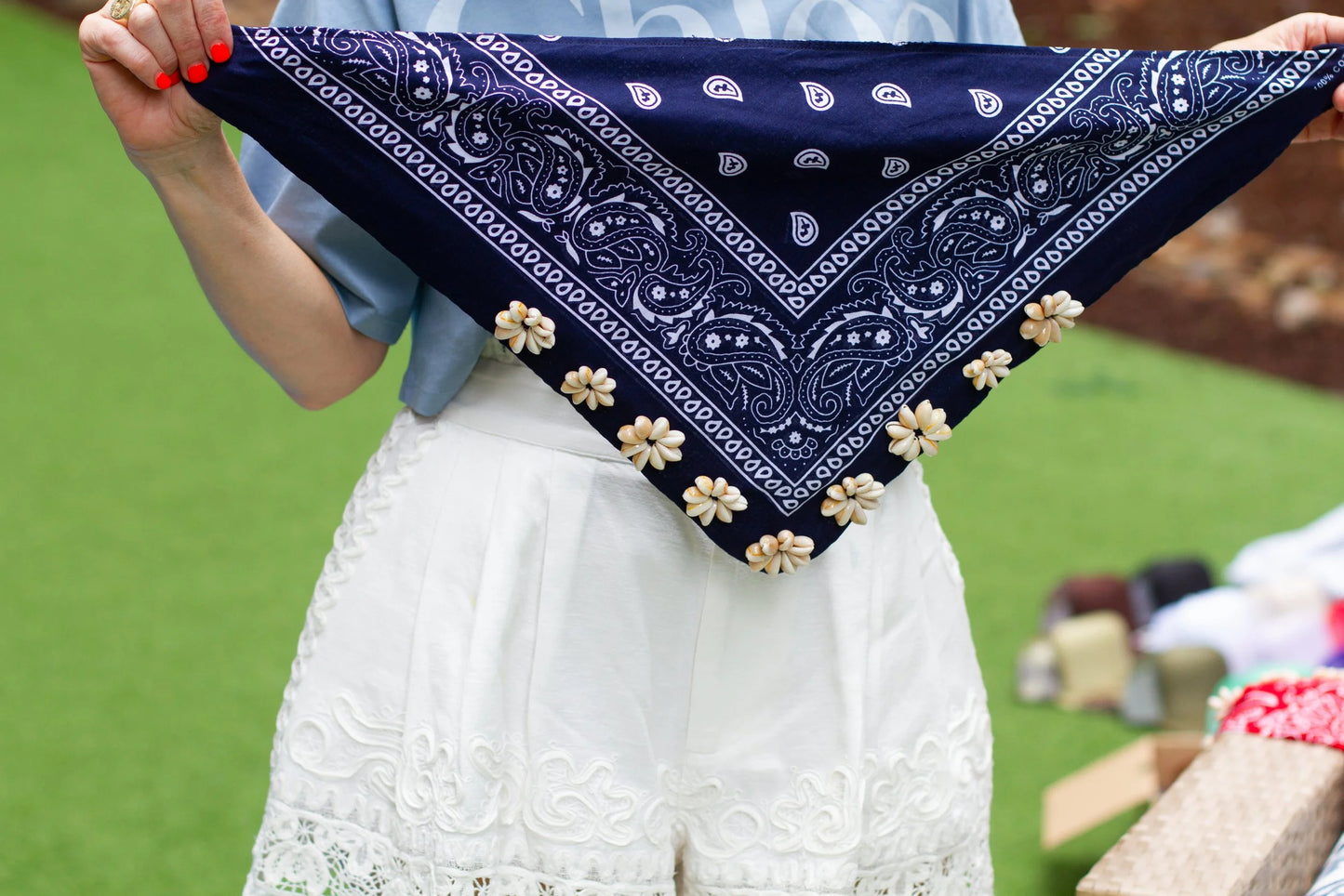 Cowrie Rosette Bandana