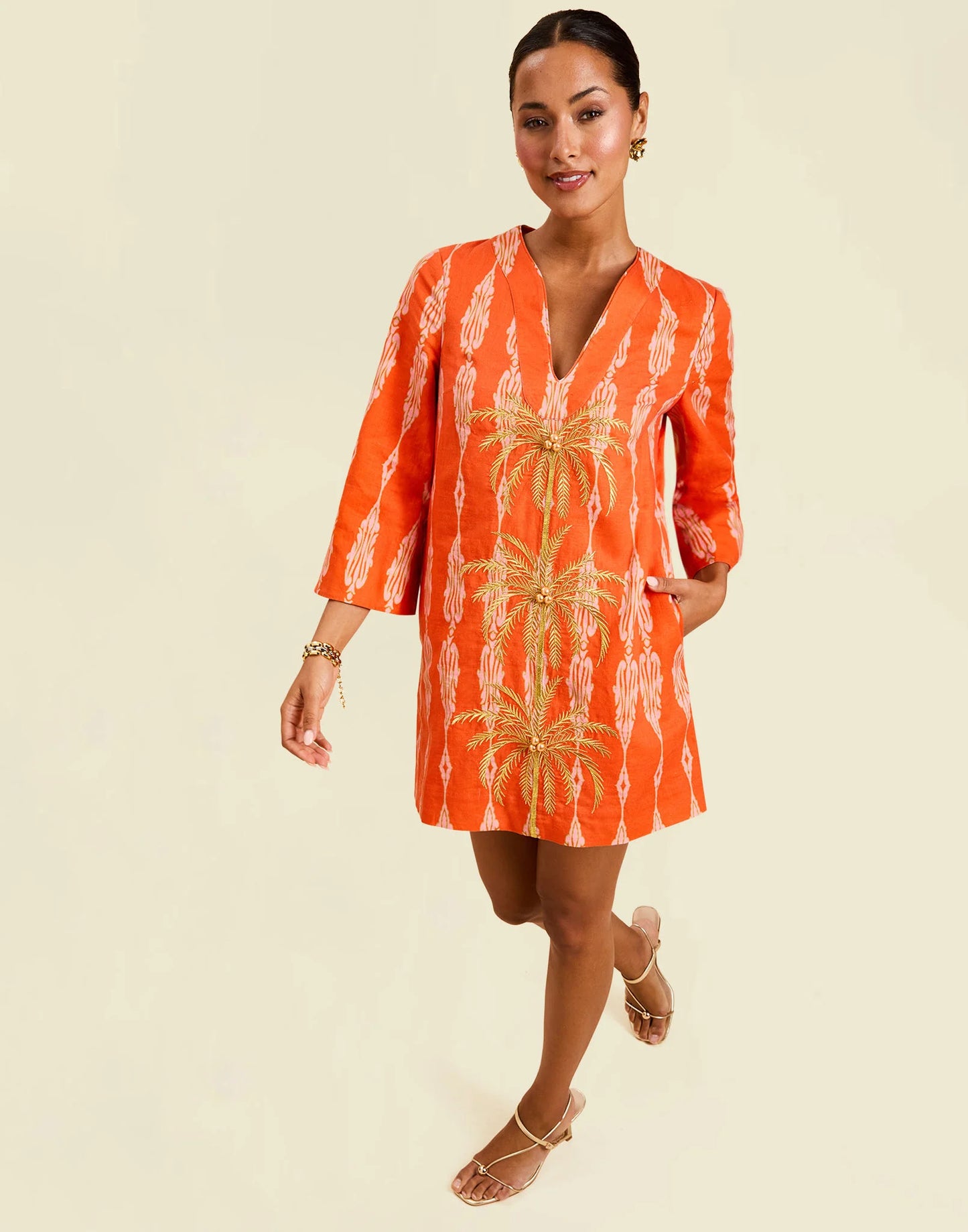 Ines Caftan Mini - Hibiscus