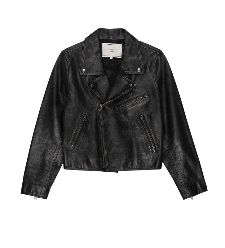 Perfect Leather Jacket-Worn Black