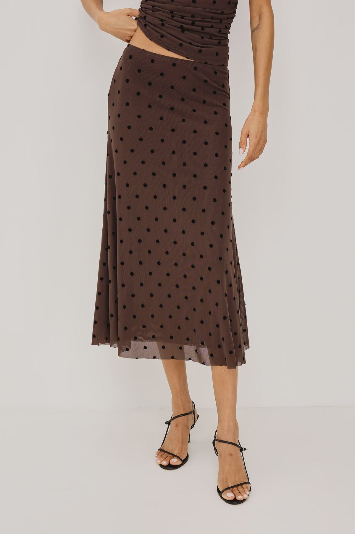 Jordan Skirt - Chocolate Polka Dot