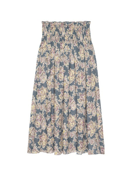 The Canary Skirt - Indigo Floral
