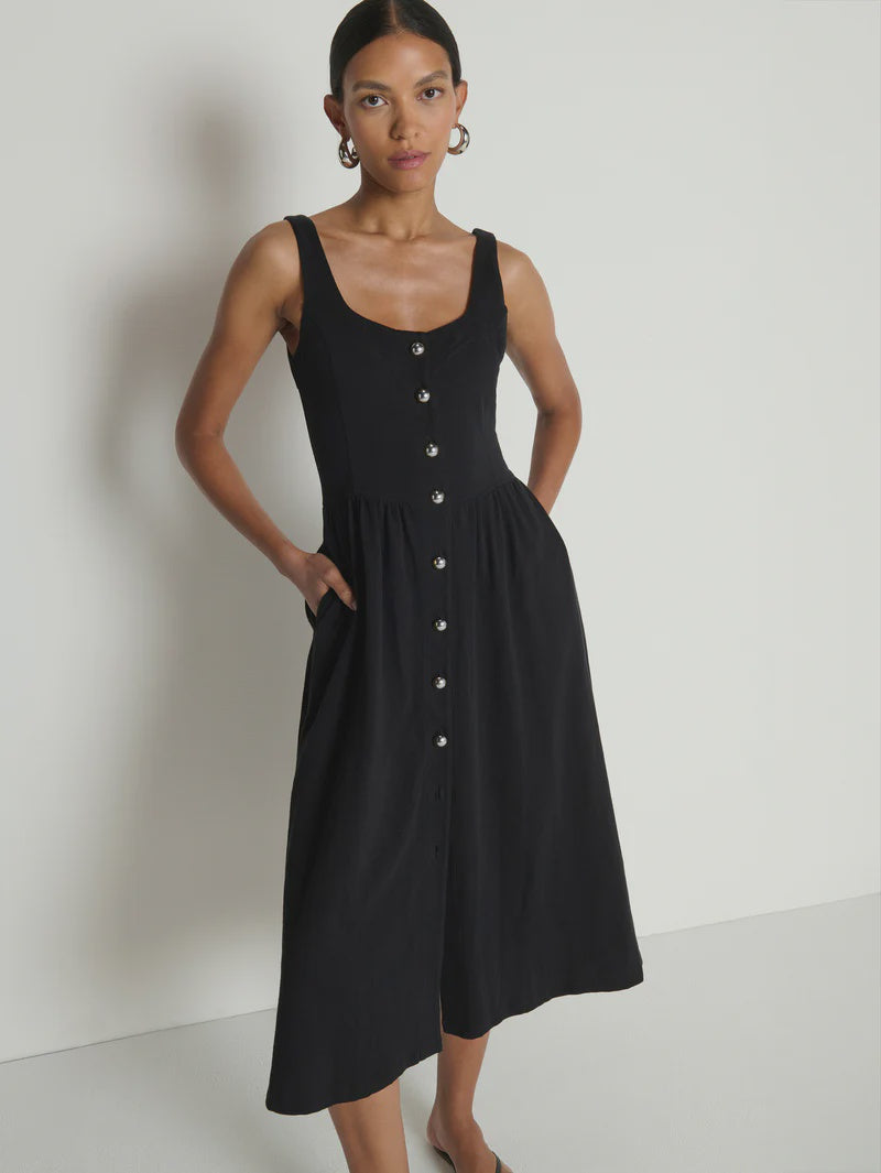 Laurel Midi Dress - Jet Black