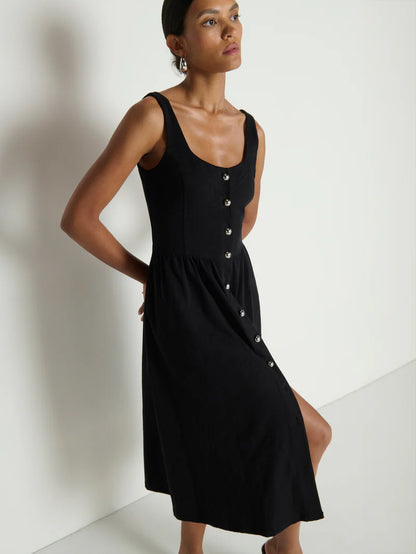 Laurel Midi Dress - Jet Black