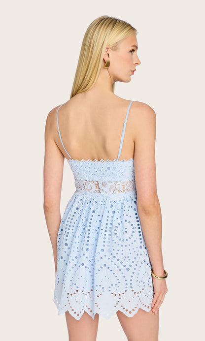 Lilia Cotton Eyelet Mini Dress