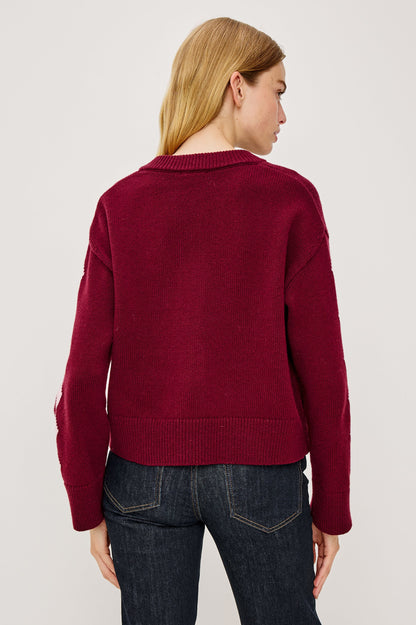 Mavie Cardigan - Garnet Daisy