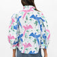 Ruffle Front Button Blouse - Macaw Blue