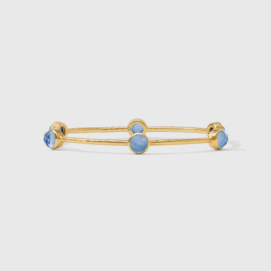 Milano Luxe Bangle - Iridescent Chalcedony Blue