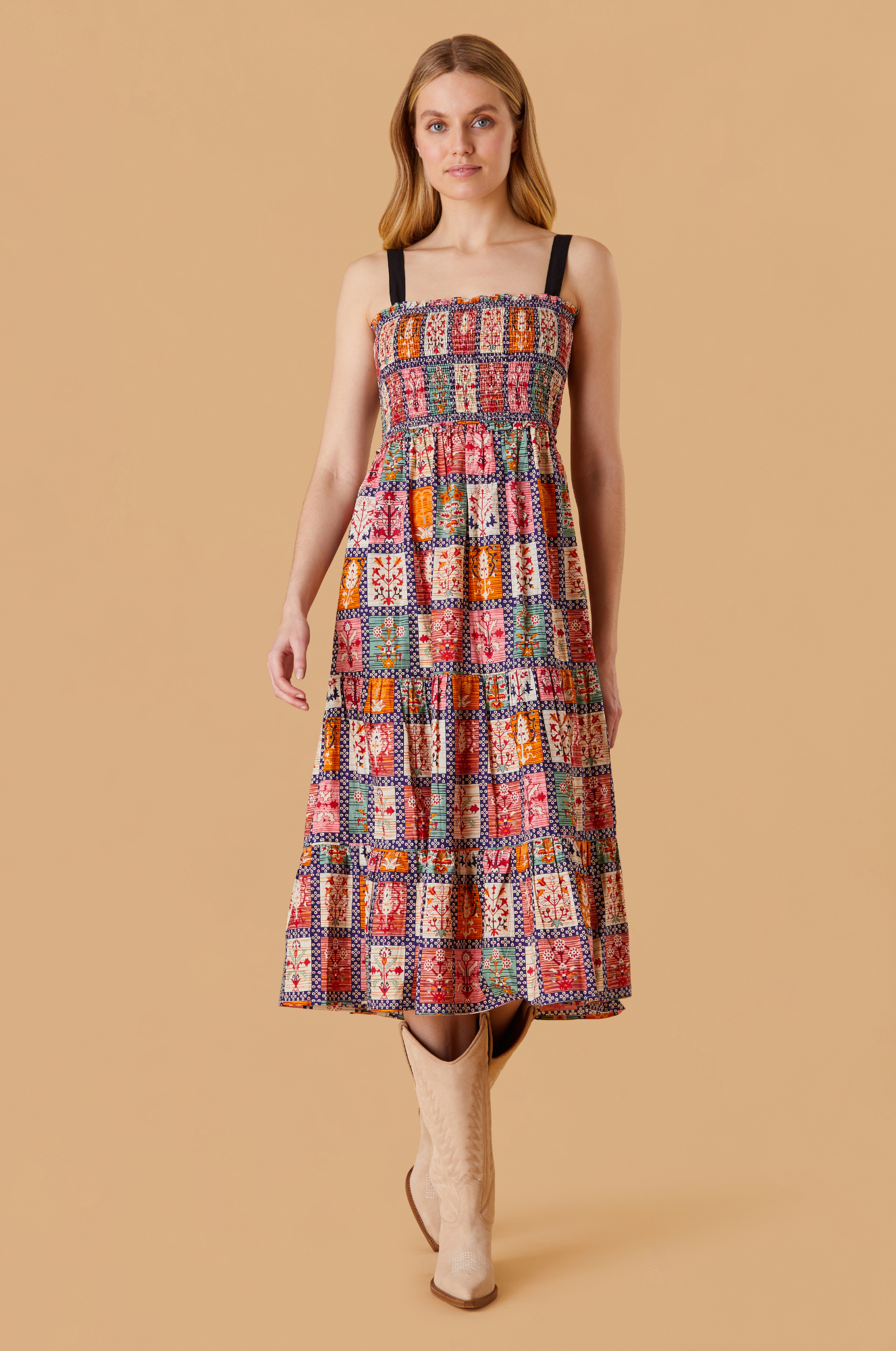 Milly Dress - Harvest Grid