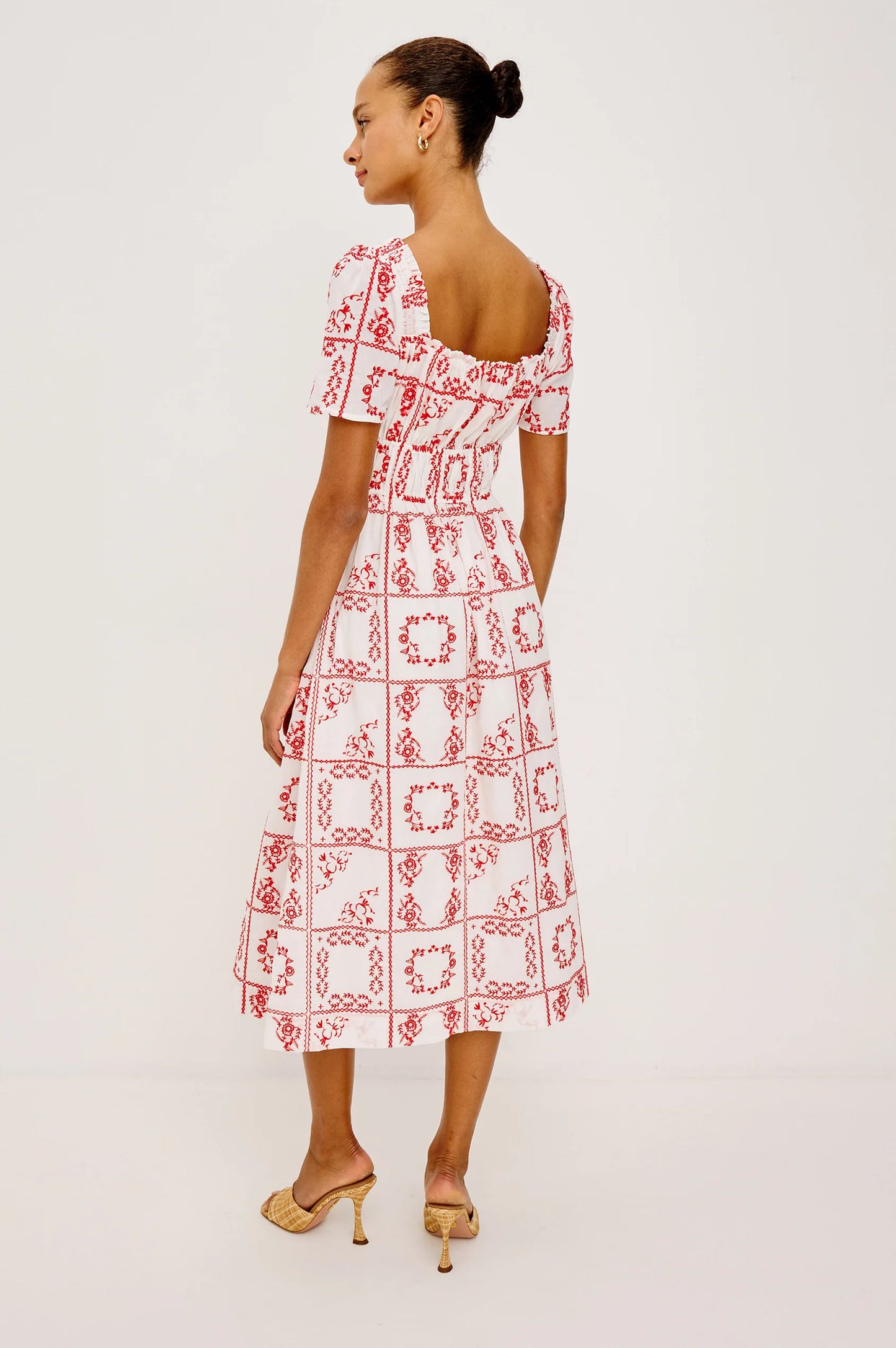 Nanette Dress - Ivory Red Handkerchief