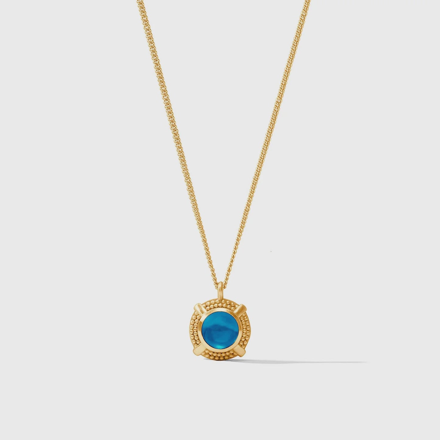 Cabochon Solitaire Necklace - London Blue