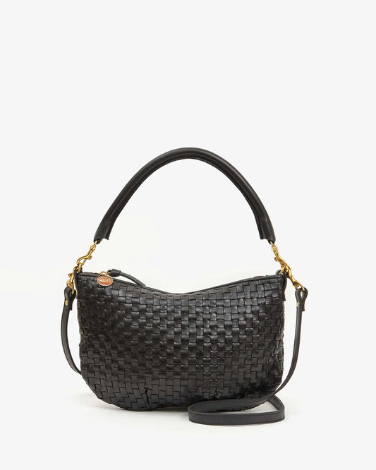 Petit Moyen Messenger - Black Woven Checker