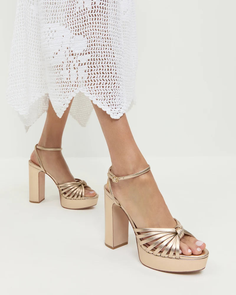 Rivka Champagne Knot Platform Sandal