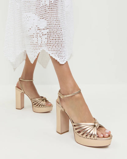 Rivka Champagne Knot Platform Sandal