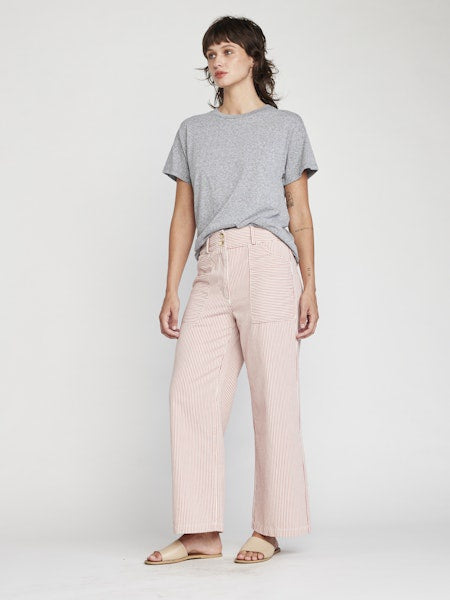 Aria Hi-Waist Pants - Red Stripe