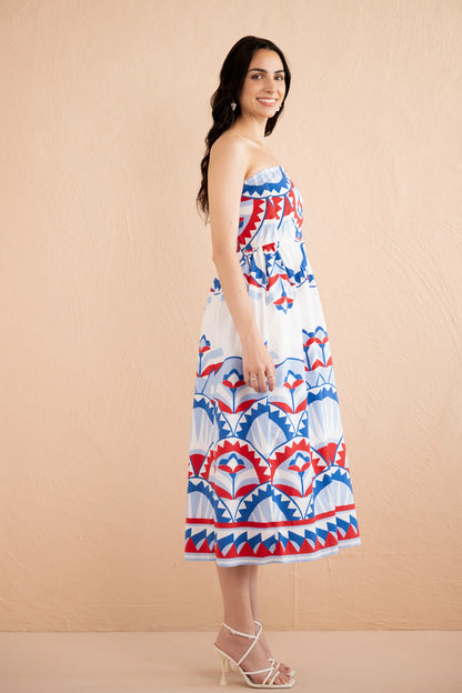 Simona Dress - Paros Tile Nautical
