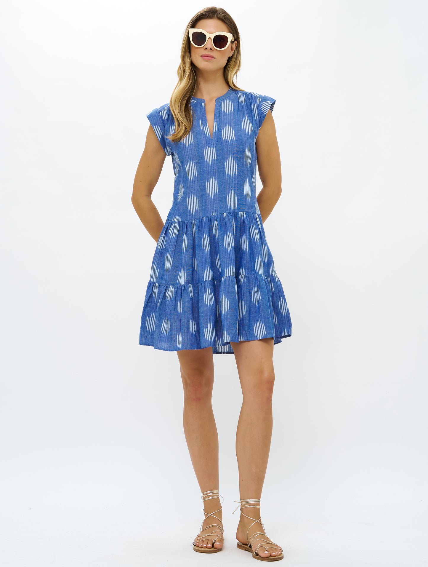 Roll Sleeve Dress - Chatham Blue