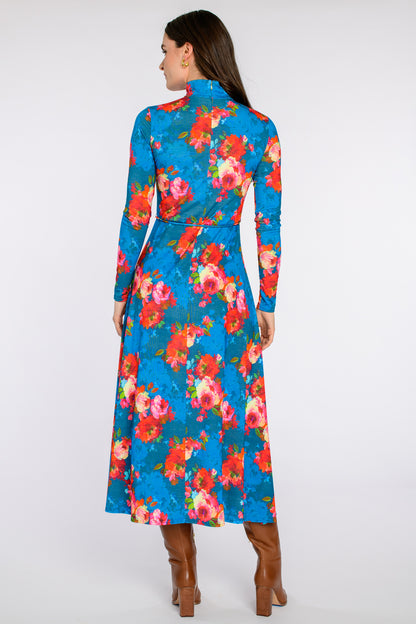 Stevie Dress in Holiday Chintz Teal