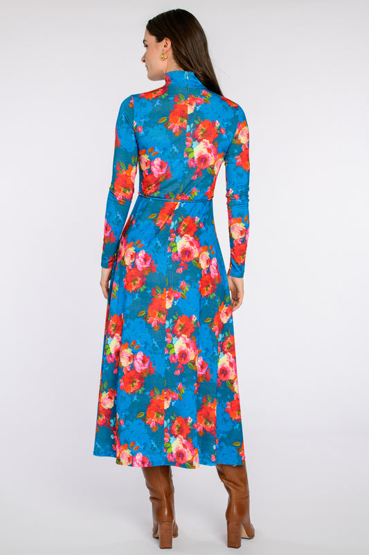 Stevie Dress in Holiday Chintz Teal