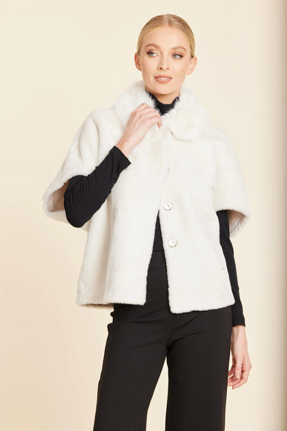Faux Fur Coccoon Cardigan - Ivory