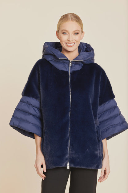 Faux Fur Puffer Zip Jacket