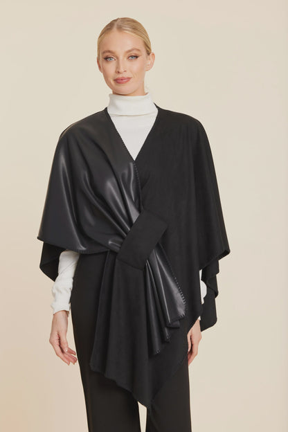 Faux Leather & Faux Suede Whipstitch Wrap